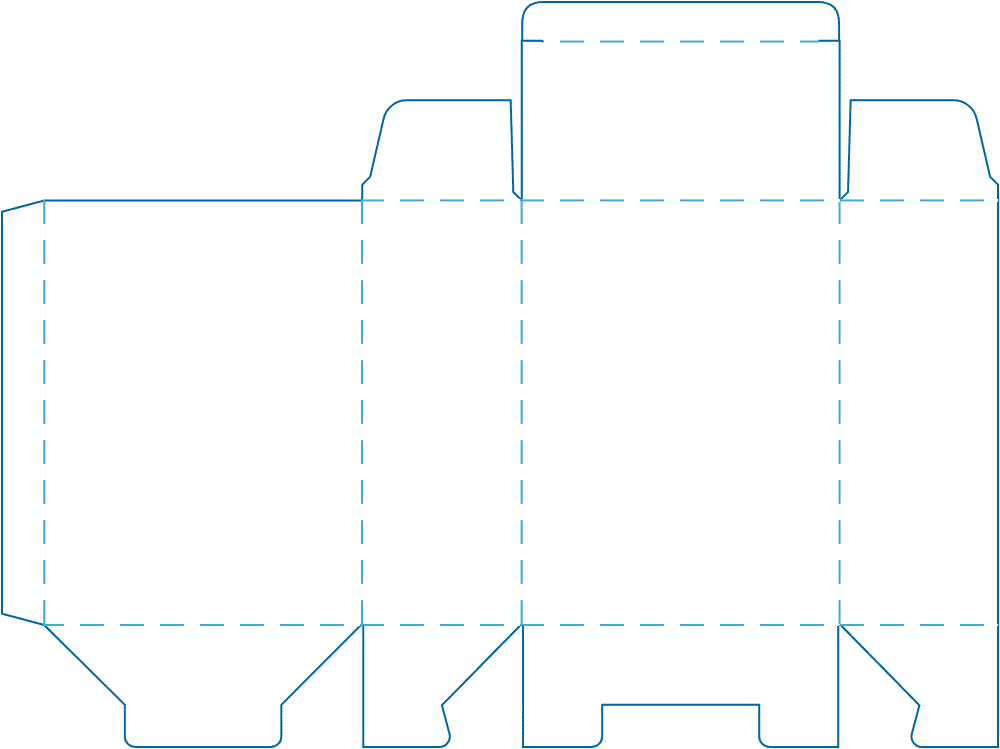 Dieline for the model: Snap-lock folding carton, rear-opening