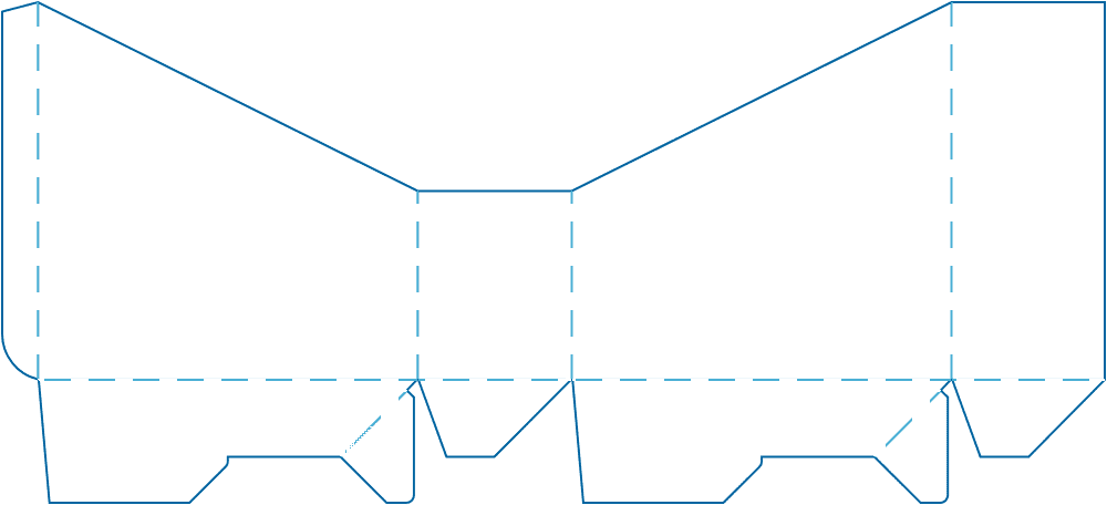Tracciato di fustella del modello Display aperto con fondo automatico