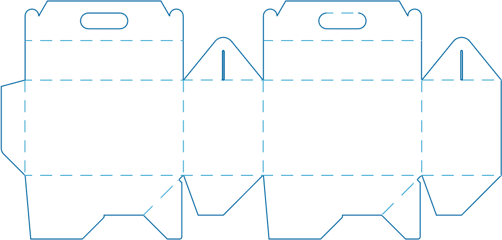 Dieline for the model: Box with handle and crash-lock bottom