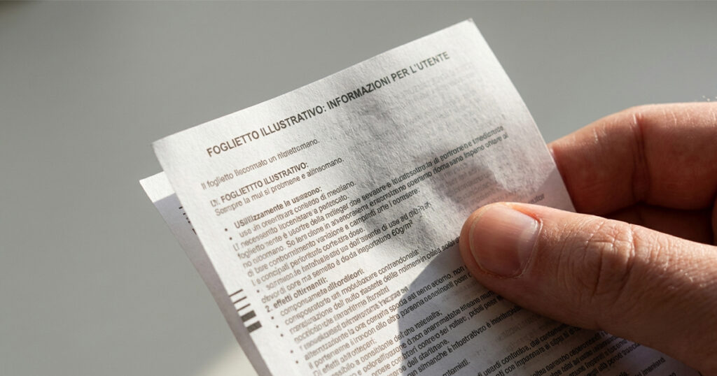 Dettaglio della carta usomano 60 gr opaca usata per i bugiardini