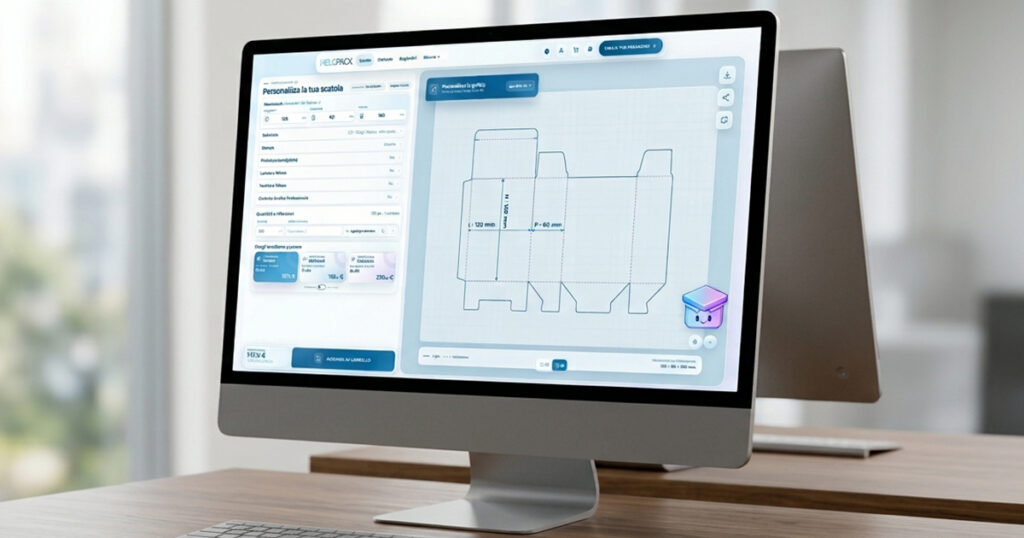 Configuratore online HelloPack con tracciato fustella pronto per il download
